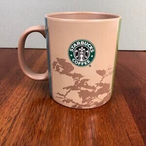 VTG Starbucks Origins Series Thanks To Manolo 18oz Mug Green Accent EUC